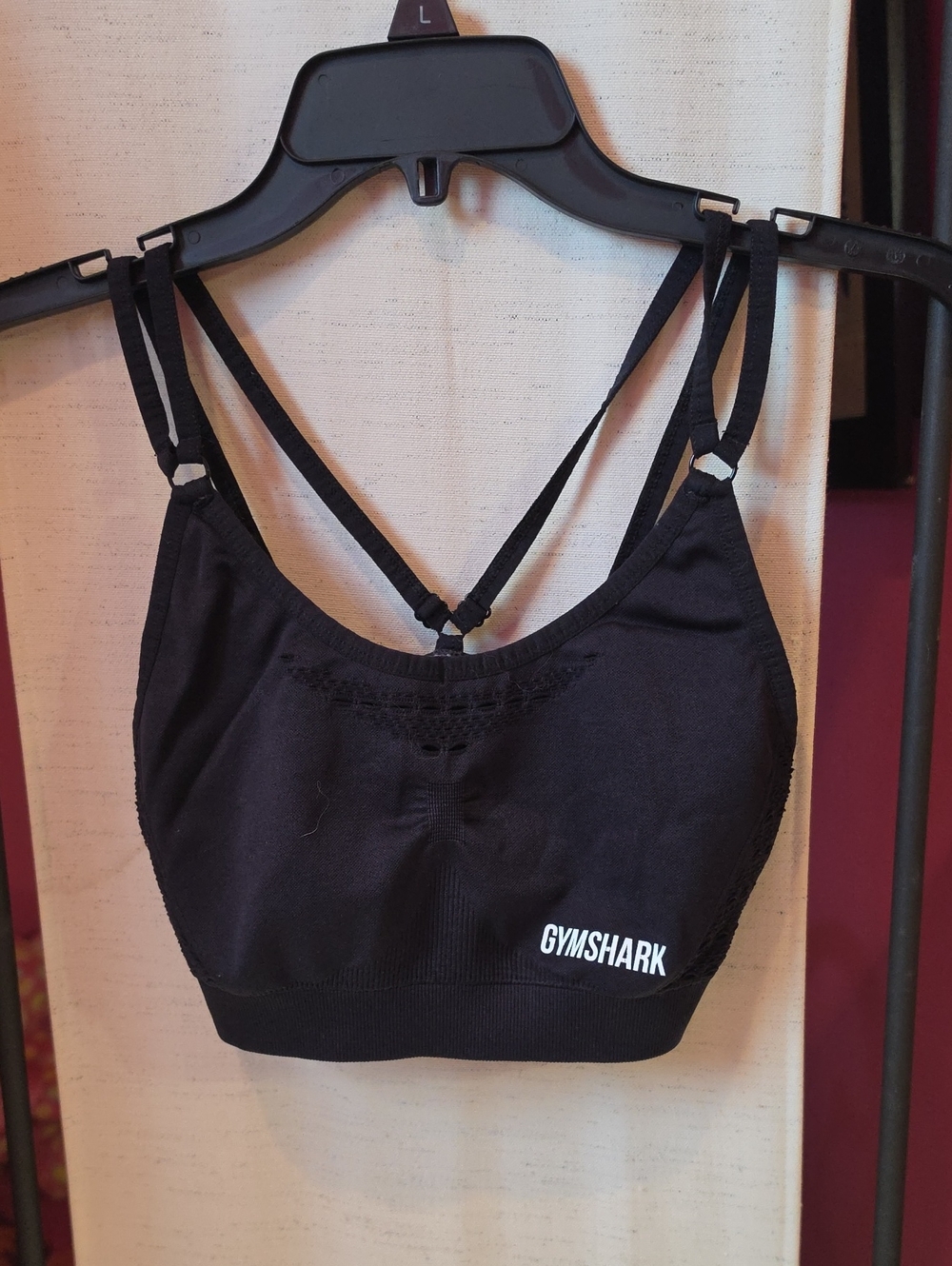 Gymshark Black Seamless Strappy Crop Sports Bra